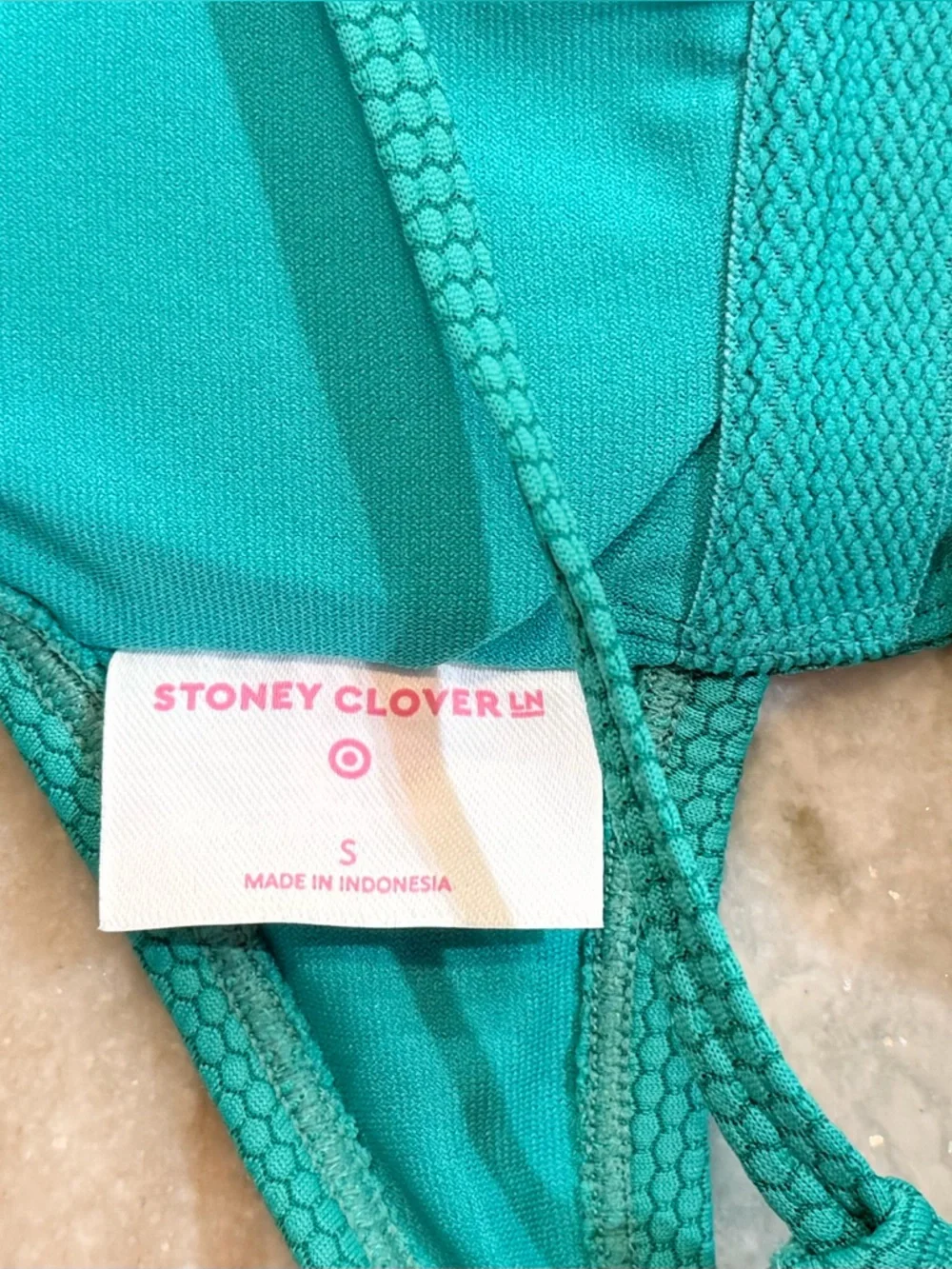 Women’s STONEY CLOVER LN X Target deep v-neck one piece green swimsuit- Sz small - Picture 6 of 6